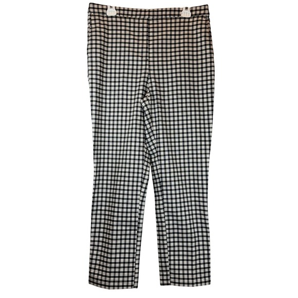 Eliane Rose Pants - Gingham Stretch Pull-On Pants Women's 12 Preppy Business Casual Workwear Staple